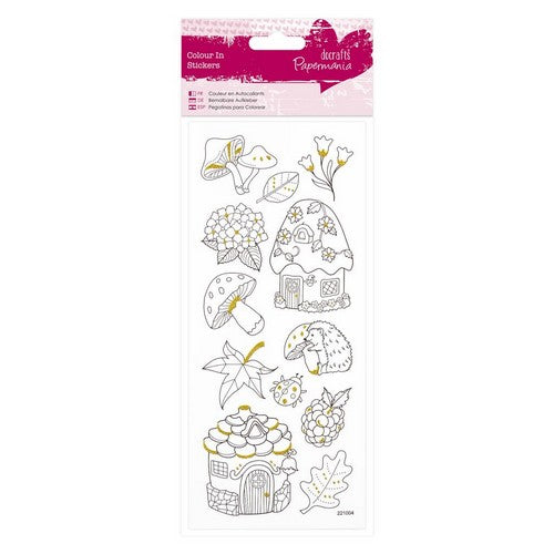 Papermania Colour In Glitter Stickers - Toadstools (PMA 804208 )