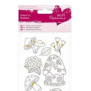 Papermania Colour In Glitter Stickers - Toadstools (PMA 804208 ) - Printable Heaven