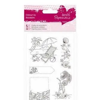 Papermania Colour In Glitter Stickers - Seaside (PMA 804209 ) - Printable Heaven