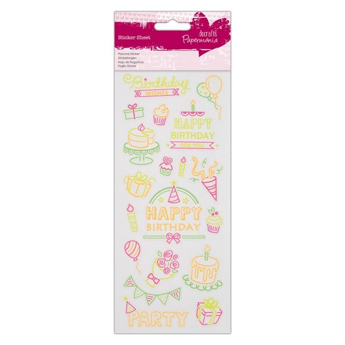 Neon Glitter Stickers - Birthday (PMA 804306)