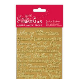 Outline Stickers - Traditional Xmas Sentiments - Gold (PMA 810906)