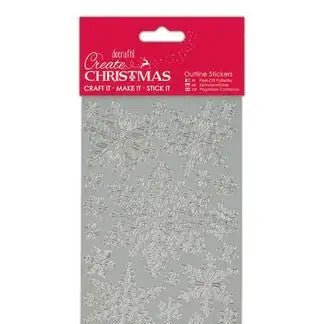 Outline Stickers - Snowflakes - Silver (PMA 810922) - Printable Heaven