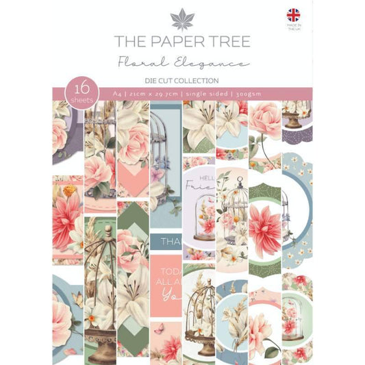 The Paper Tree Floral Elegance A4 Die Cut sheets (PTC1237)