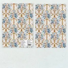 Blue Festive Florals Papers (5 Sheets) (PW-WG0EF52-01) - Printable Heaven