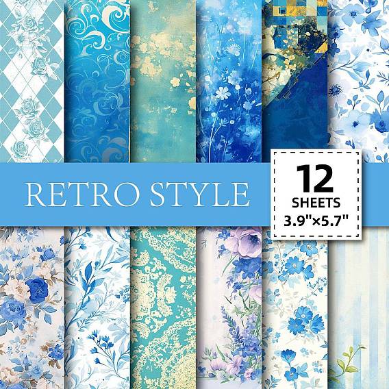 Retro Blue Paper Pad (12 Sheets)