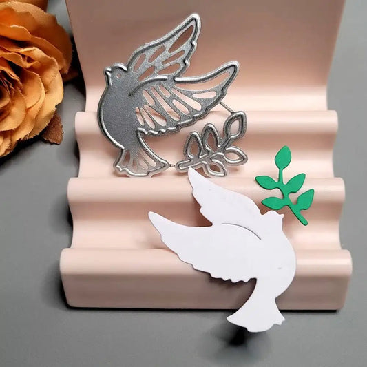 Printable Heaven Small Cutting Die - Dove and Leaf (2pcs) (A028) - Printable Heaven