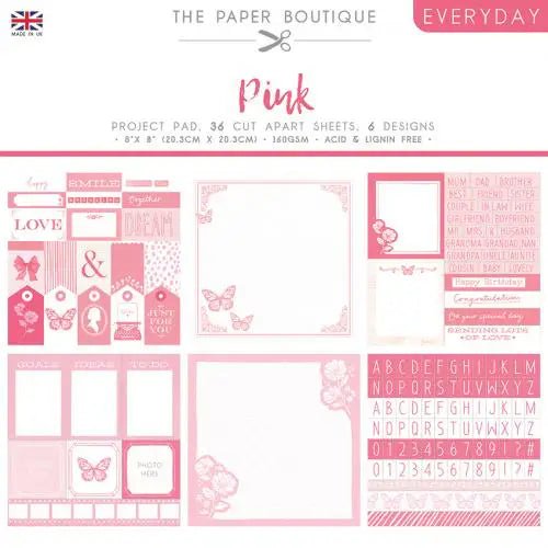 The Paper Boutique - Shades of Pink - Project Pad (PB1649) - Printable Heaven