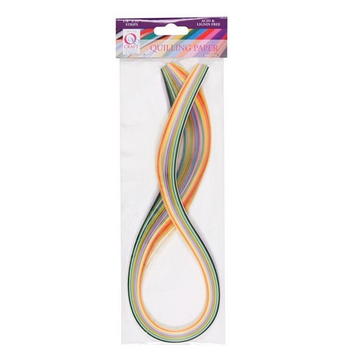 3mm Paper Strips (108pcs) 1/8 x 21 - Mixed Pastel (18 Colours) (QCR 873103 )