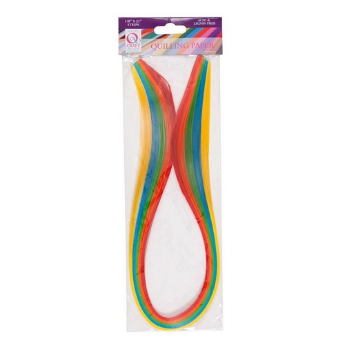 3mm Paper Strips (100pcs) 1/8 x 21 - Brights (5 Colours) (QCR 873104 )