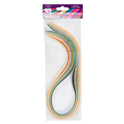 6mm Paper Strips (108pcs) 1/4 x 21 - Mixed Pastel (18 Colours) (QCR 873203 )