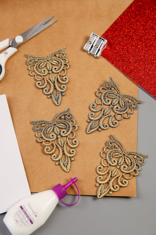 Gold Ornate Lace Appliques (4pcs) (RT10028 G)