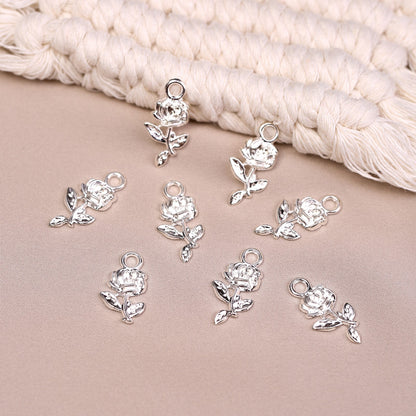 Rose Metal Charms (8pcs) (MLB-019)