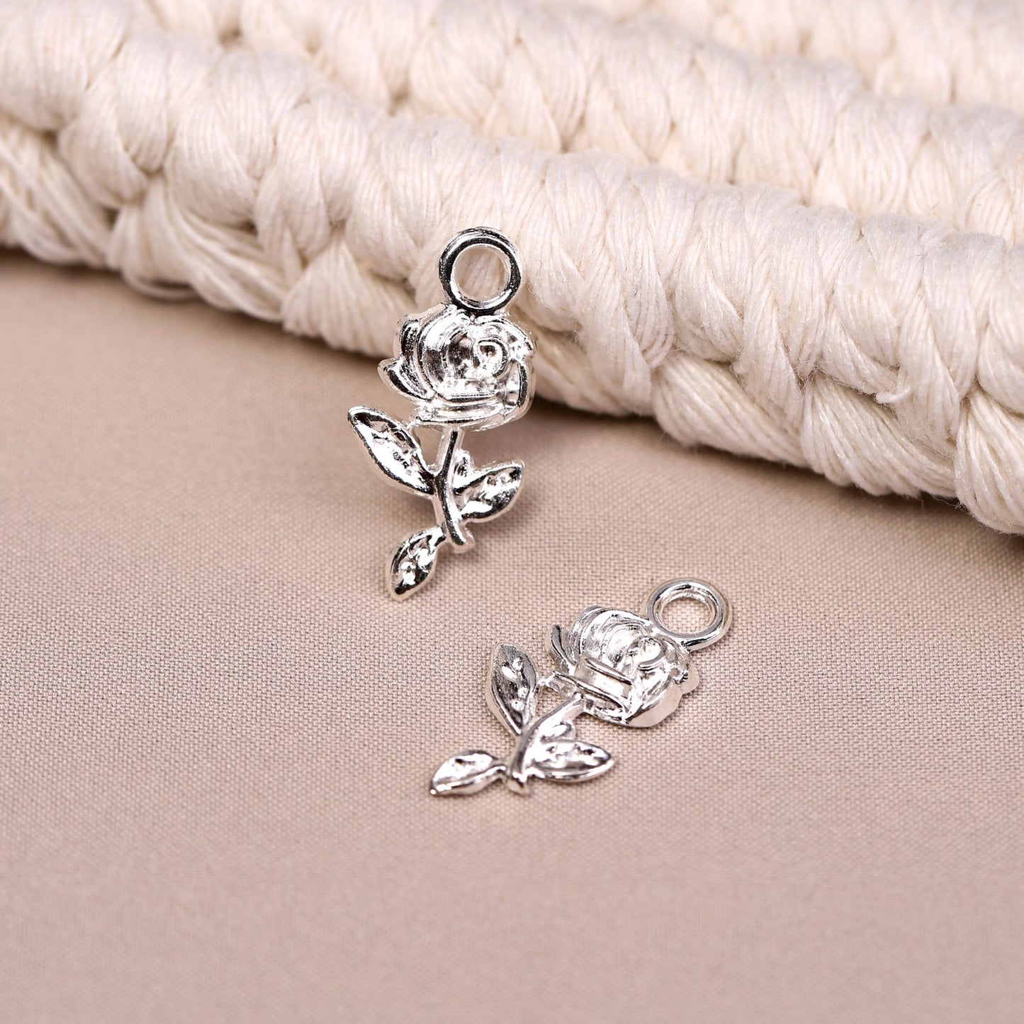 Rose Metal Charms (8pcs) (MLB-019)