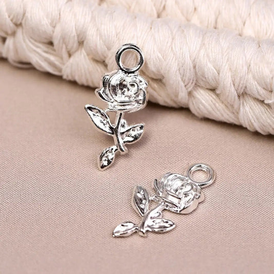 Rose Metal Charms (8pcs) (MLB-019) - Printable Heaven