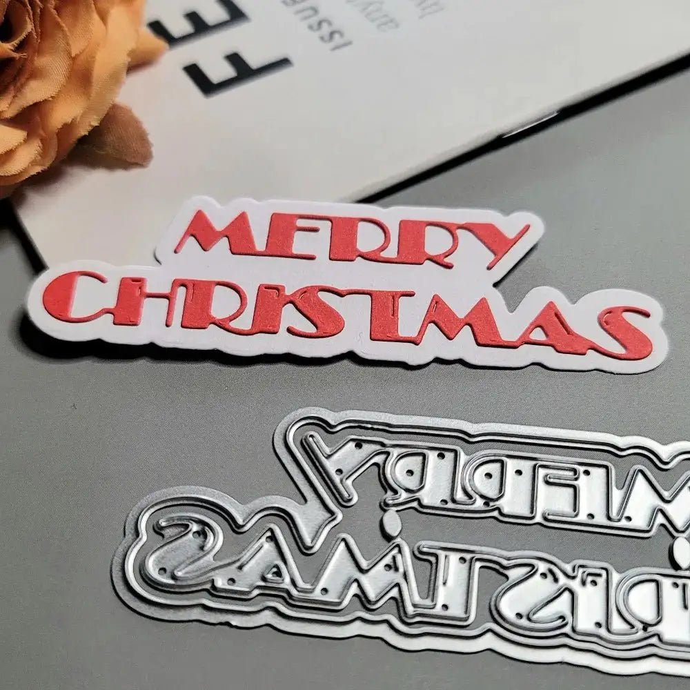 Printable Heaven Large Cutting Die - Merry Christmas (2pcs) (W084-S) - Printable Heaven