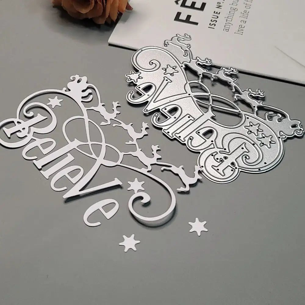Printable Heaven Large Cutting Die - Believe (1pc) (W148) - Printable Heaven