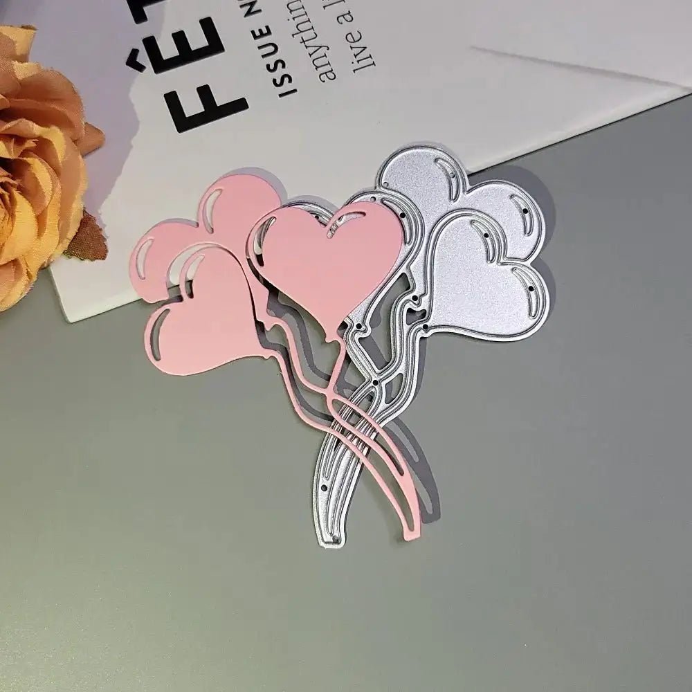 Printable Heaven Small Cutting Die - Heart Shaped Balloons (1pc) (D032) - Printable Heaven