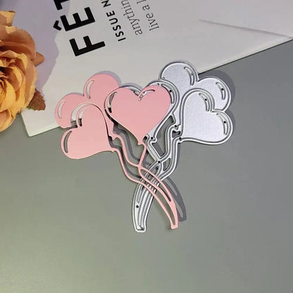 Printable Heaven Small Cutting Die - Heart Shaped Balloons (1pc) (D032) - Printable Heaven