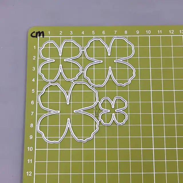 Printable Heaven Large Cutting Die - 4 Petal Flowers (4pcs) (F002) - Printable Heaven