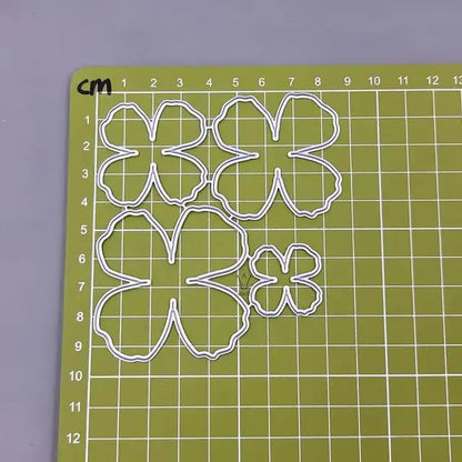 Printable Heaven Large Cutting Die - 4 Petal Flowers (4pcs) (F002) - Printable Heaven
