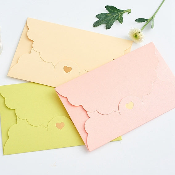 Iridescent Scalloped Paper Envelopes (50 pack) - Pale Pink (SCRA-PW0004-150D)