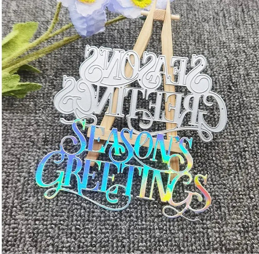 Printable Heaven Large Christmas Sentiment Cutting Die Seasons Greetings - Printable Heaven