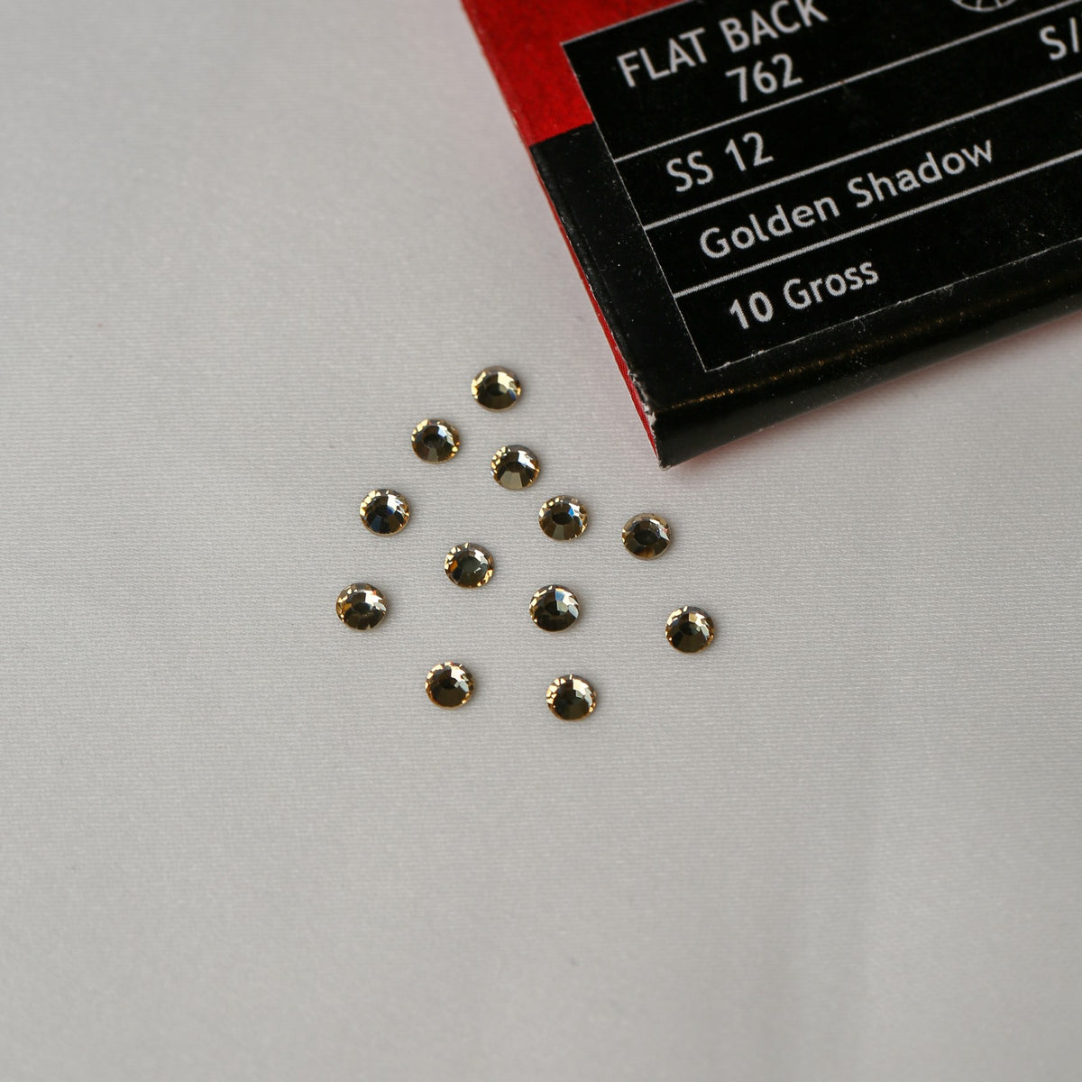 SS12 Non-Hot Fix Silver Foiled Crystals in Golden Shadow (1140pcs) - Printable Heaven