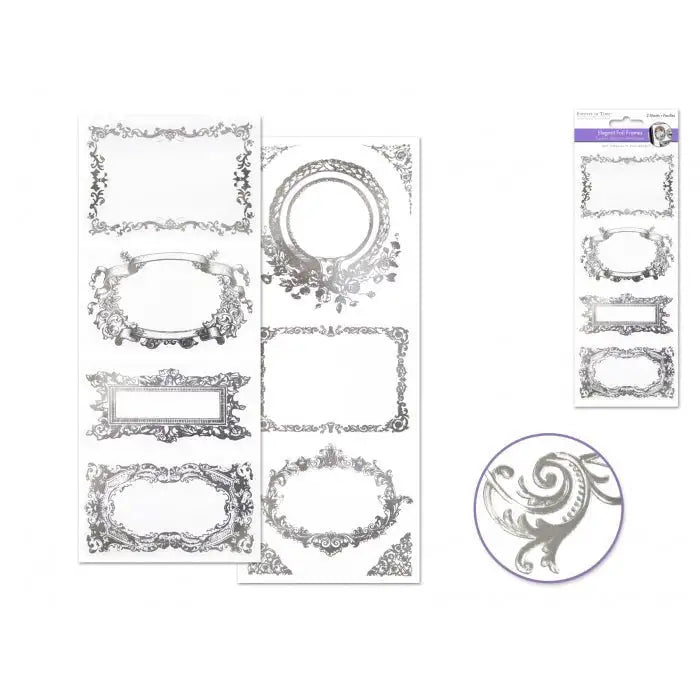 Elegant Foil Frames Silver Frame Medley (SS191A) - Printable Heaven