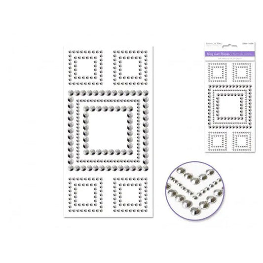 Bling Gem Shapes Squares Silver Studs (SS284C) - Printable Heaven