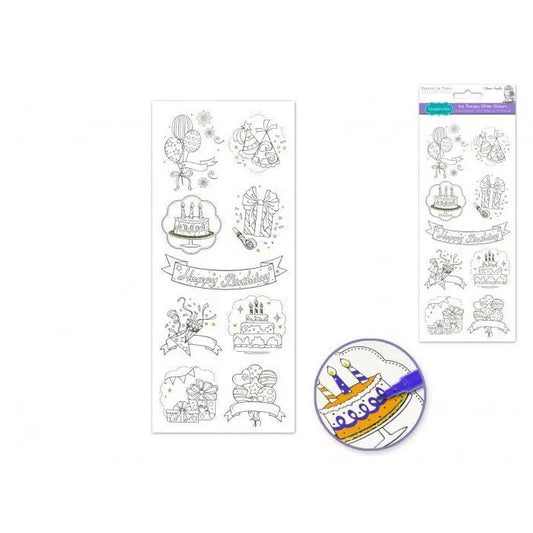 Art Therapy Glitter Stickers Birthday (SS620F) - Printable Heaven