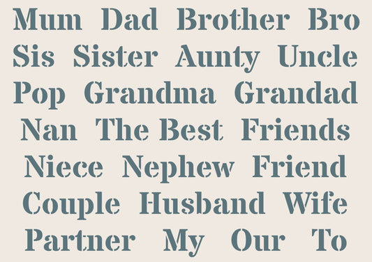 Sentimentally Yours Relatives A5 Stencil (SYSCRE)