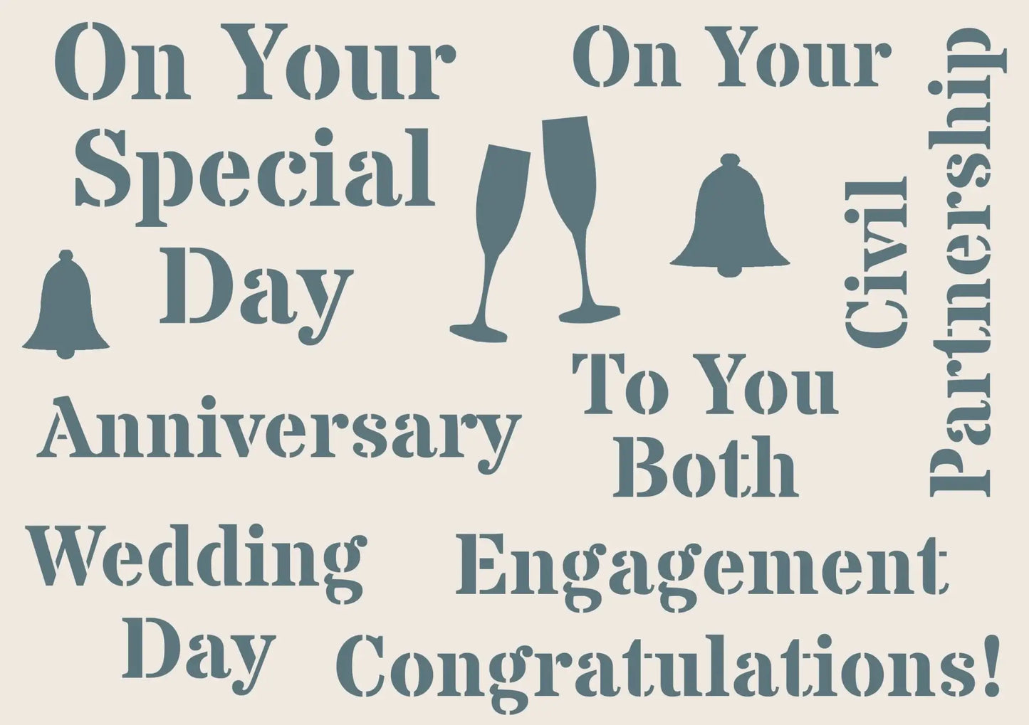 Sentimentally Yours Wedding A5 Stencil (SYSCW) - Printable Heaven