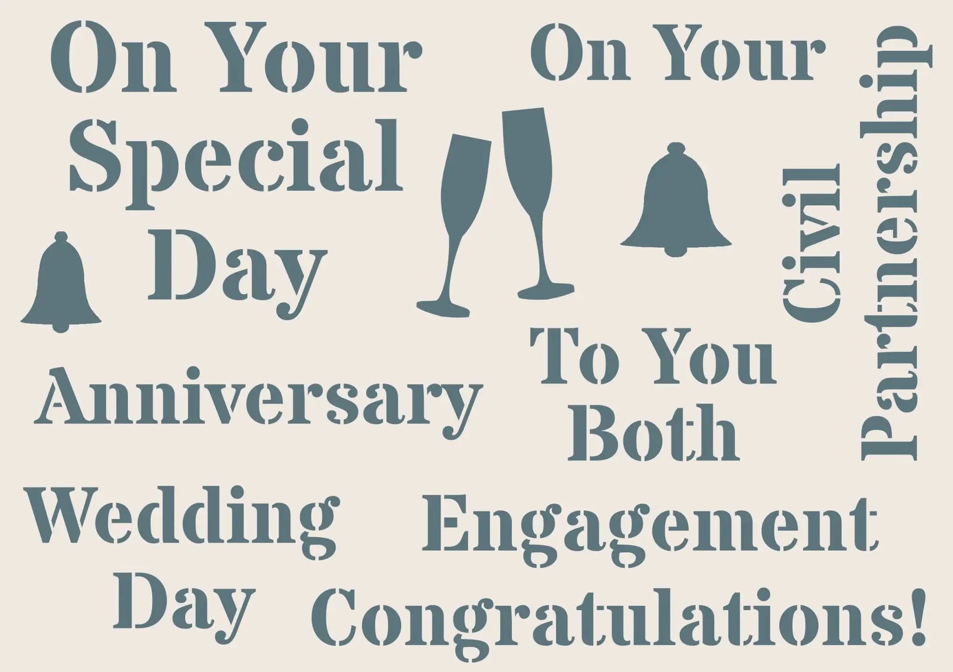 Sentimentally Yours Wedding A5 Stencil (SYSCW) - Printable Heaven