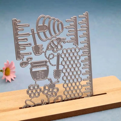 Printable Heaven Large Cutting Die - Bees and Honey (14pcs) (A132) - Printable Heaven