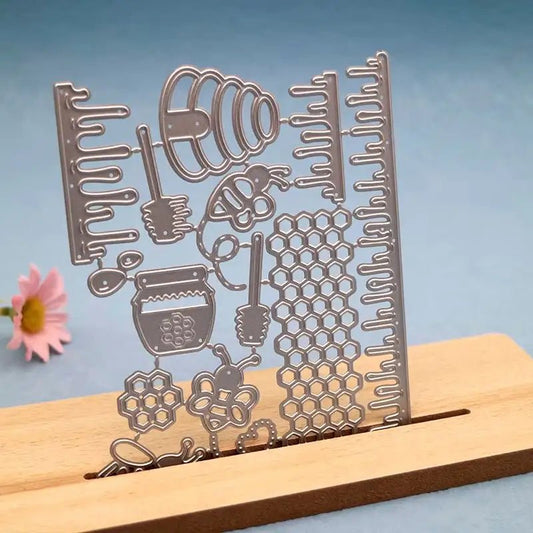 Printable Heaven Large Cutting Die - Bees and Honey (14pcs) (A132) - Printable Heaven