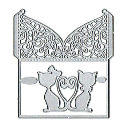 Printable Heaven Large Cutting Die - Lace Envelope Cat (1pc) (B041)