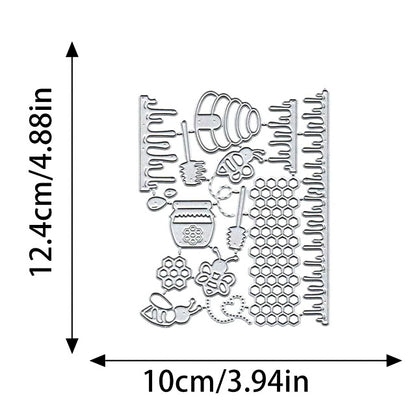 Printable Heaven Large Cutting Die - Bees and Honey (14pcs) (A132)