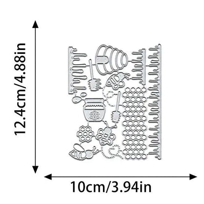 Printable Heaven Large Cutting Die - Bees and Honey (14pcs) (A132) - Printable Heaven