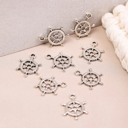 Ships Wheel Metal Charms (8pcs) (MLB-028) - Printable Heaven