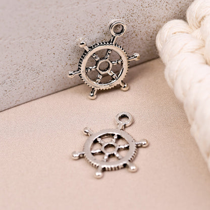 Ships Wheel Metal Charms (8pcs) (MLB-028)