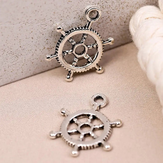 Ships Wheel Metal Charms (8pcs) (MLB-028) - Printable Heaven