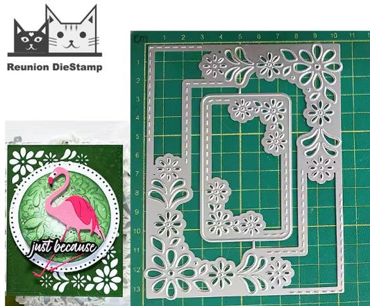 Printable Heaven Large Cutting Die Floral Frames (2Pcs) (T047)