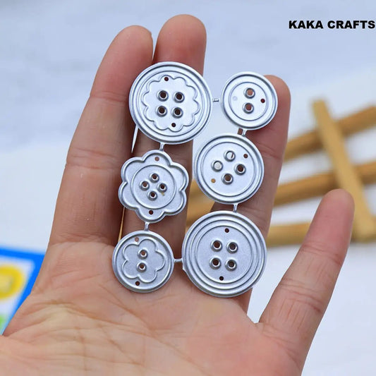 Printable Heaven Cutting Die Set of Decorative Buttons (6Pcs) (T076) - Printable Heaven