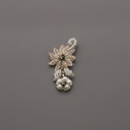 Small Blush Floral Beaded Motif (2pcs) - Printable Heaven
