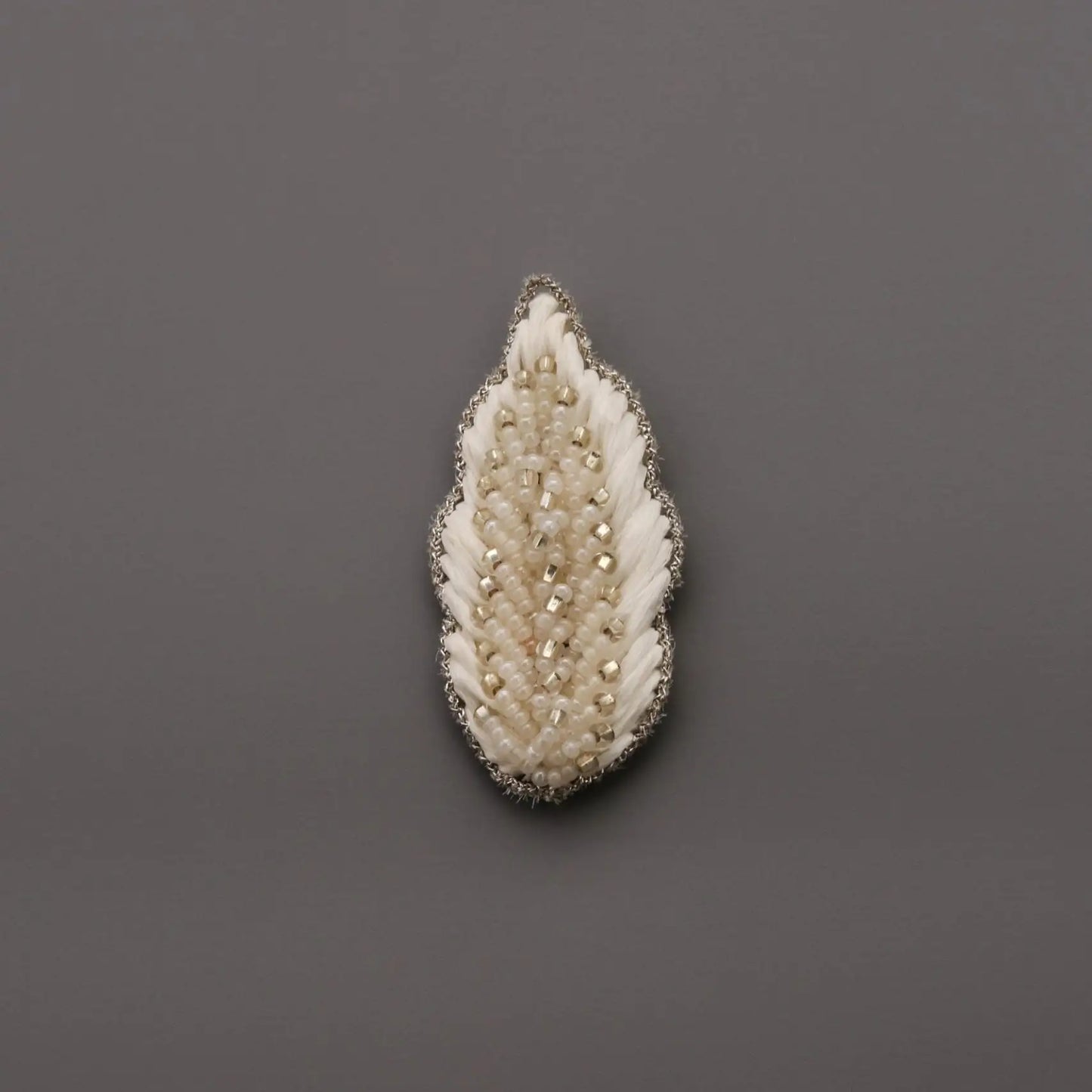 Ivory Beaded Leaf Motif (2pcs) - Printable Heaven