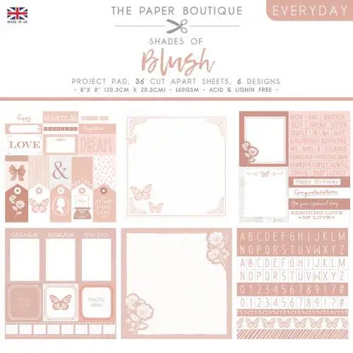 The Paper Boutique - Shades of Blush - Project Pad (PB1646) - Printable Heaven
