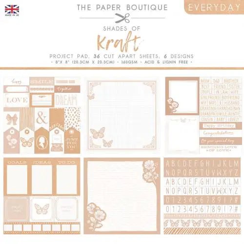 The Paper Boutique - Shades of Kraft - Project Pad (PB1658) - Printable Heaven