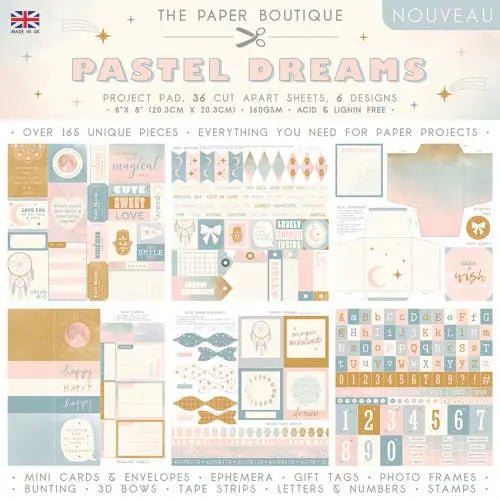 The Paper Boutique Pastel Dreams 8 x 8" Project Pad (36 Sheets) (PB1514) - Printable Heaven