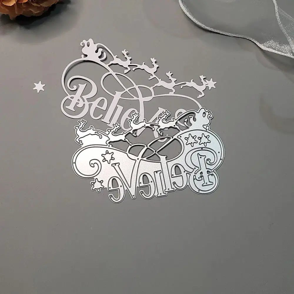 Printable Heaven Large Cutting Die - Believe (1pc) (W148) - Printable Heaven