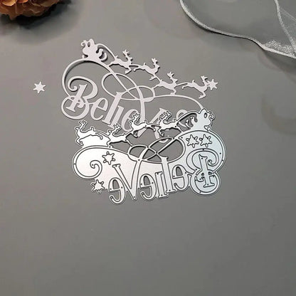 Printable Heaven Large Cutting Die - Believe (1pc) (W148) - Printable Heaven